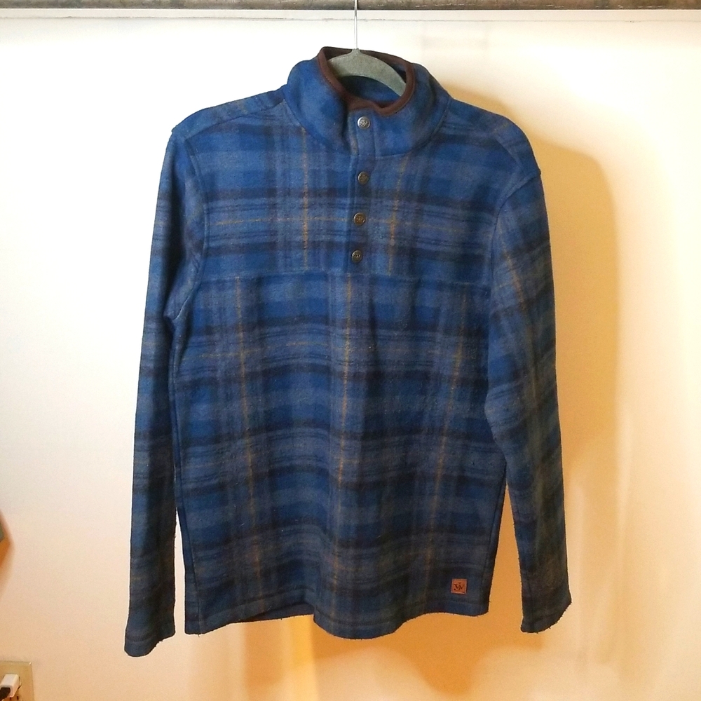 Men's Small Blue-Plaid Sweater (John Wayne)